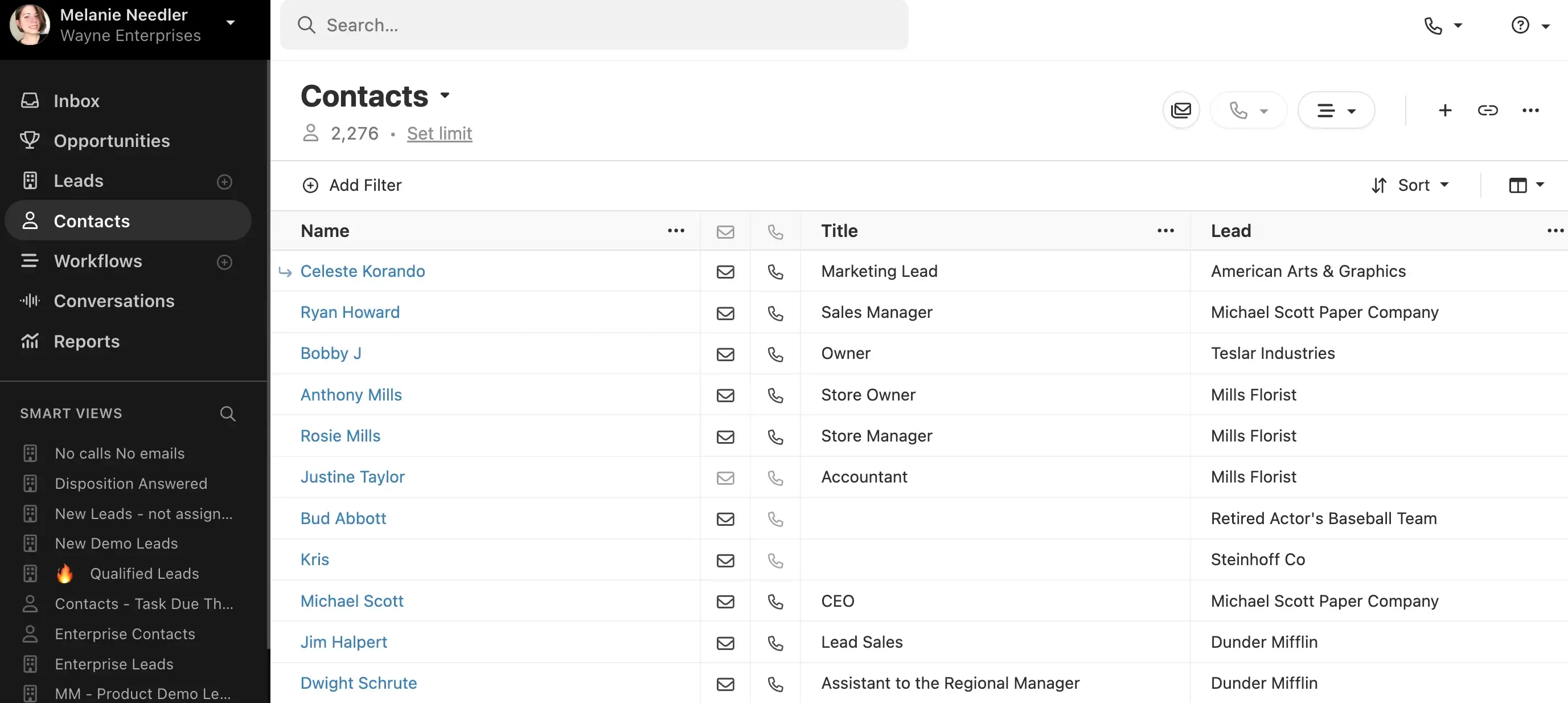 Close crm's contact page view